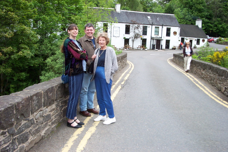 Sue, Ken & Mum - Falls of Dochart