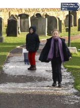 Icy path at St Andrews Cathedral